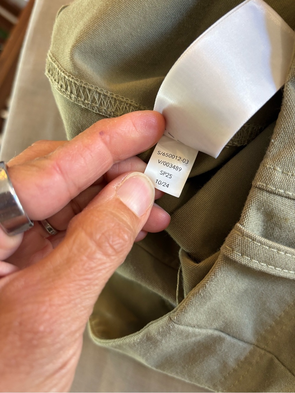 Athleta Skyline High Rise Barrel Leg Pants Olive Branch Green 6 Tall Utility - Picture 8 of 8